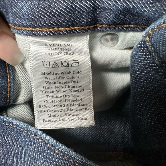 Everlane Men’s Size 31x32 Jeans Skinny Dark Blue Denim Stretch Cotton Casual - Picture 7 of 11